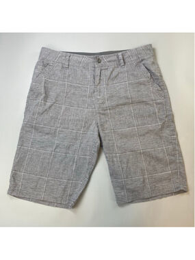 Prana Shorts Mens 35 Grey White Hemp Gorpcore Utility Granola Eco Casual Minimal